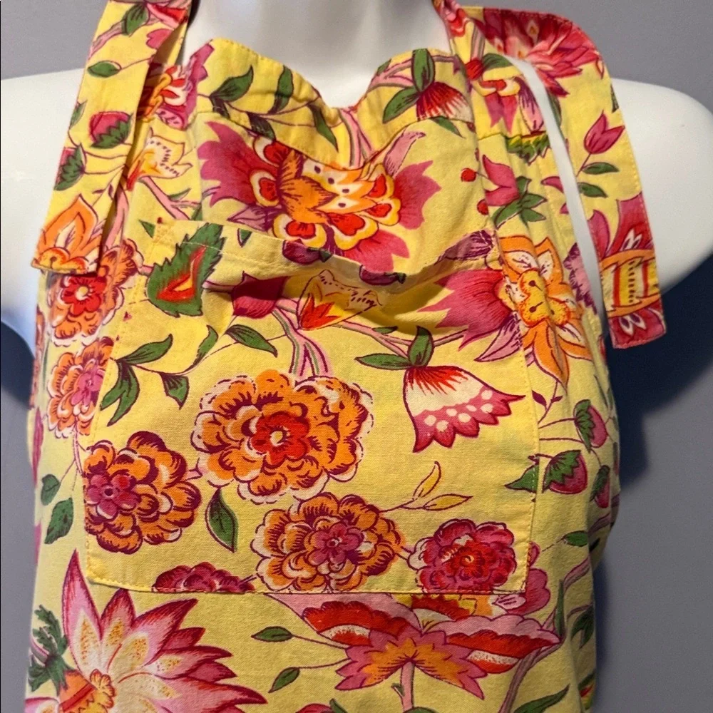 April Cornell Yellow Floral Tiered Apron